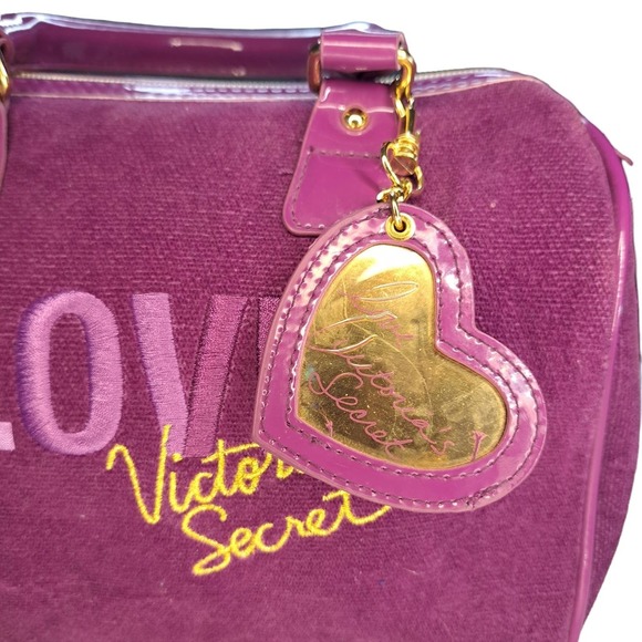 Victoria Secret Small Handbag 90s/Pre-PINK Velour Purple Bag - Picture 11 of 11